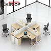 Foshan furniture office computer table design 4 seat office workstation cubicle