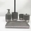 6 pieces home decor bathroom products accessory Hotel grey cement bath set