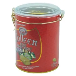 Rectangle metal tea tin box with hinged lid