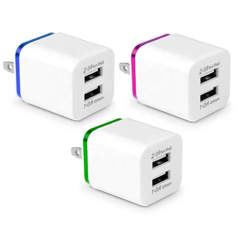 EU/US Plug 10W Home Travel Dual Portable 2 Ports AC USB Wall Charger for Iphone Android Phones
