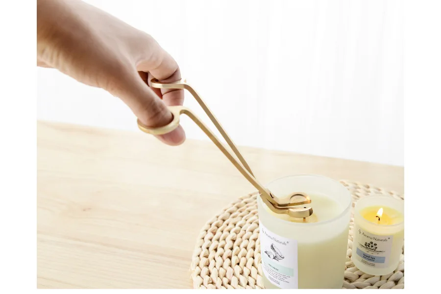 Mescente Wholesale Brass Gold Wick Trimmer And Candle Snuffer Set With