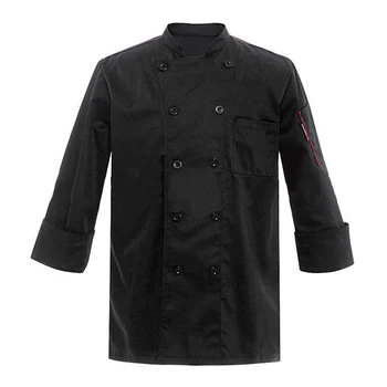 New Design High-quality Chef Uniform Black Turnover Cuff Chef Jacket ...