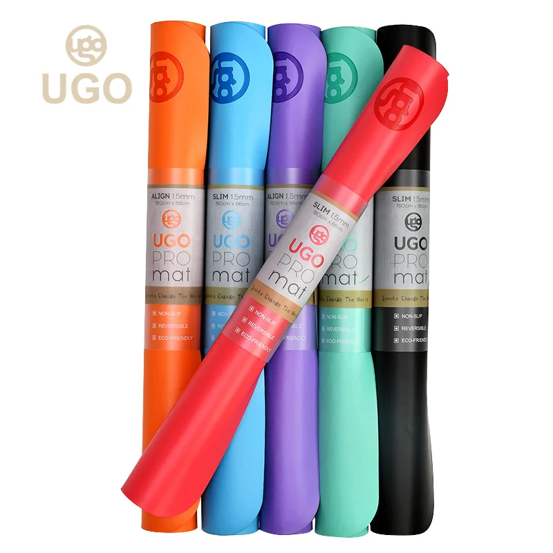 

UGO 2mm Anti-fatigue PU Yoga Mat/Organic Yoga Mat/Eco Friendly Yoga Mat, Crimson;purple grey;orange;aqua;deep blue