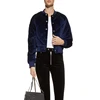 OEM Women Long Sleeve Quilted Plaid Velvet Crop Padded Bomber Jacket