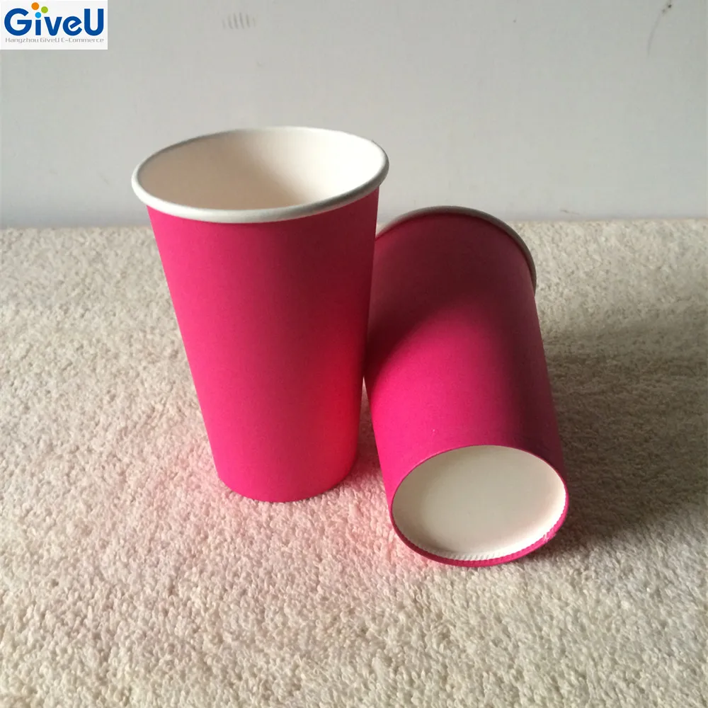 
GiveU Hot Drinking Juice Tea Coffee Single Wall Red Paper Cups 