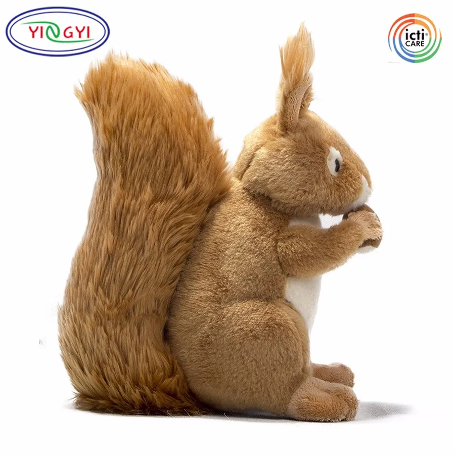 F721 Adorable Doll Plush Animals Squirrel Stuffed Toy Brown Gift