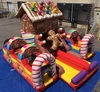 Inflatable christmas gingerbread house bouncer slide combo inflatable princess castle bounce house