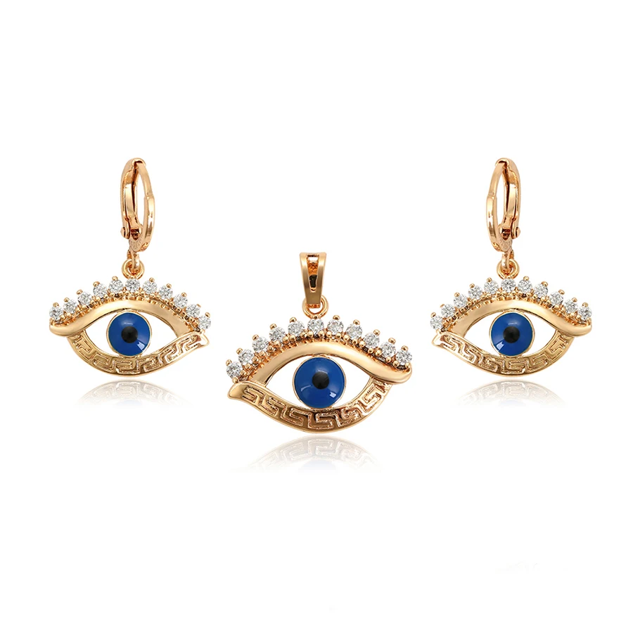 

65157 xuping 18k gold plated turkish blue eye schmucksets in china billig, bijoux dubai femme, 18k gold color