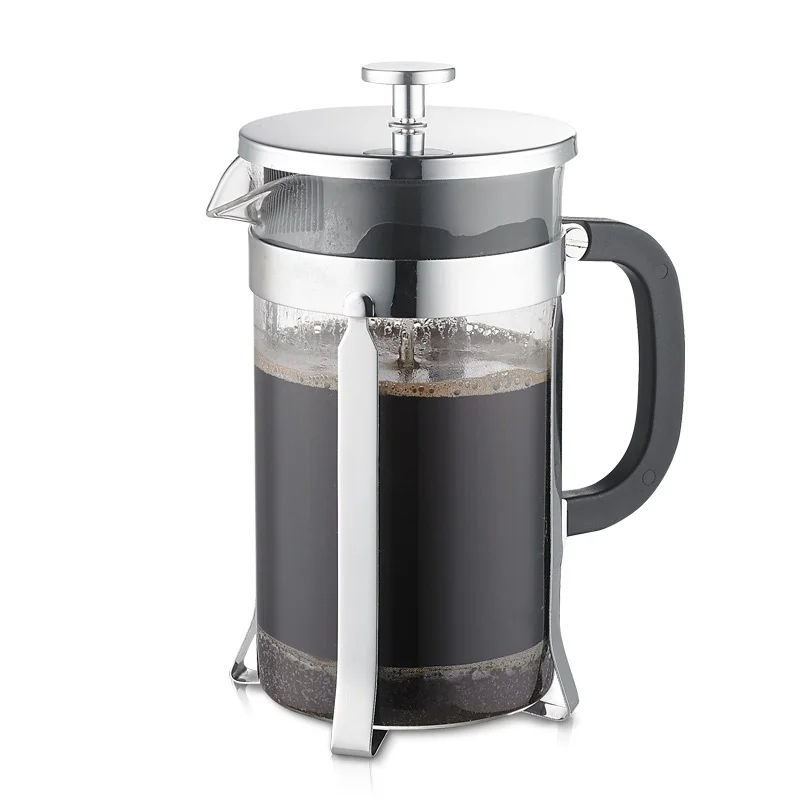 French Coffee Press With Two Matching Cups,Glass And Stainless Steel