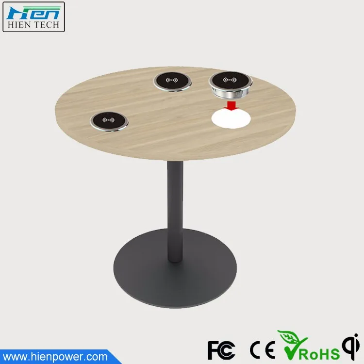 Table Furniture Embedded Qi Charger Wireless Charging Smart Office Desk Use