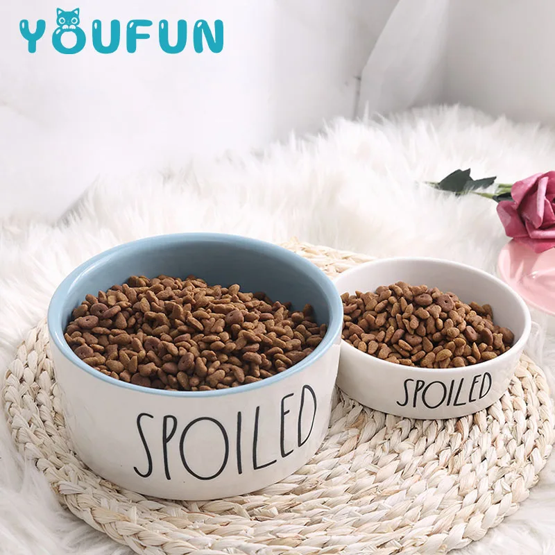 

2019 Wholesale Most Popular Cute Cartoon Ceramic Non-slip Pet Feeder Drinking Bowl For Dogs And Cats, Picture