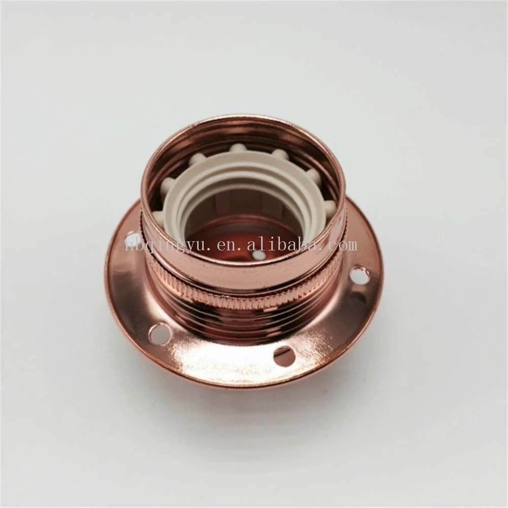 Rose Gold Edison E27 Lamp Holder Metal Alloy Standard Threaded Plating