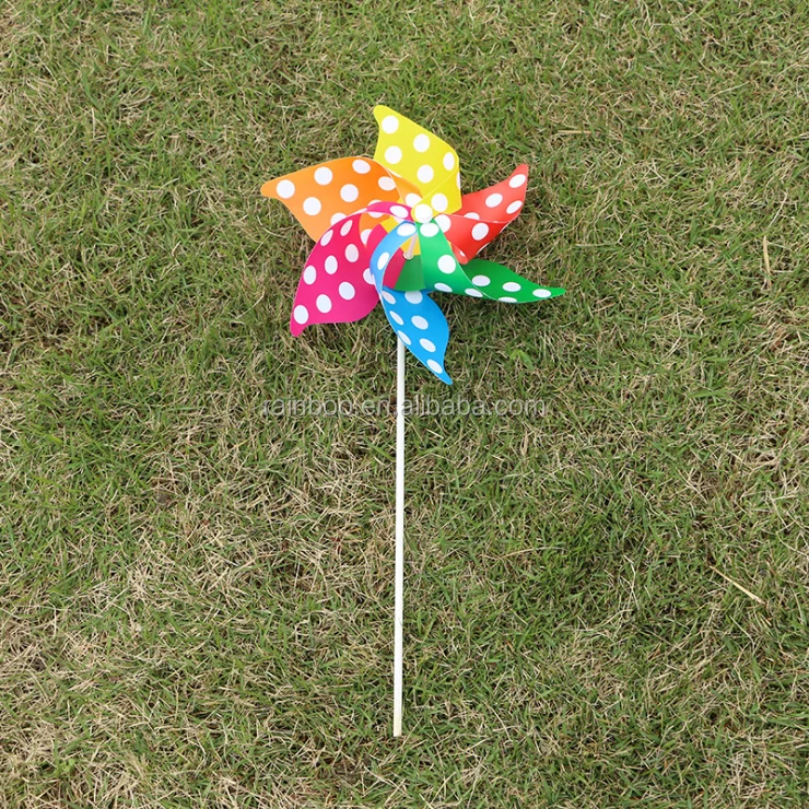 
Promotional 6 blades party garden wedding decoration plastic windmill for kids 