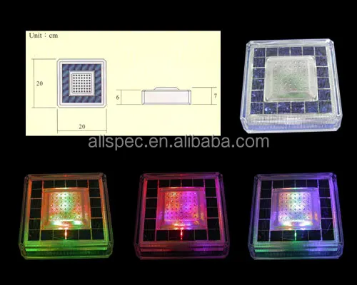 
Brick light solar square use Tile with LED gradul color changing light 