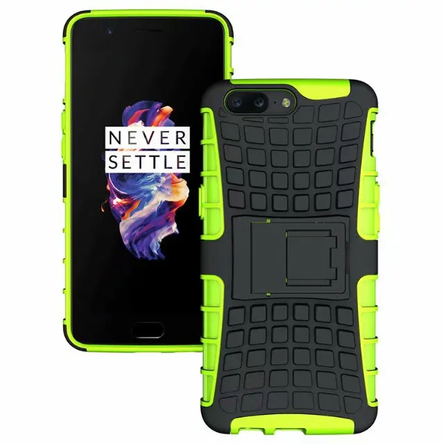 shockproof TPU+PC 2in1 tire pattern bracket cover phone case For 1+5 1+6