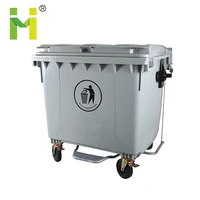 

1100 l industrial outdoor dustbin commercial plastic garbage bin with wheels