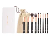 

Unique Colors High Quality 9pcs Wooden Handle Makeup Kit Set Makeup Brush Set For Girls