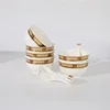 12 Pcs Whole Sale Gold Rim Luxury Ceramic Serving Bowl Set With Embossed Gold Pattern Dinnerware set