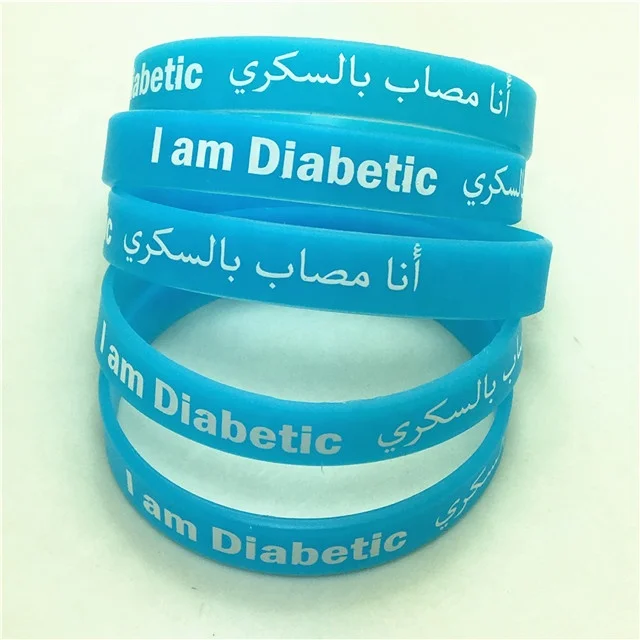 

I am Diabetic glow in the dark silicone bracelet wristband, Pantone color