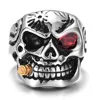 New Hot selling skull pipe rings diamond rings personalized punk rings for men