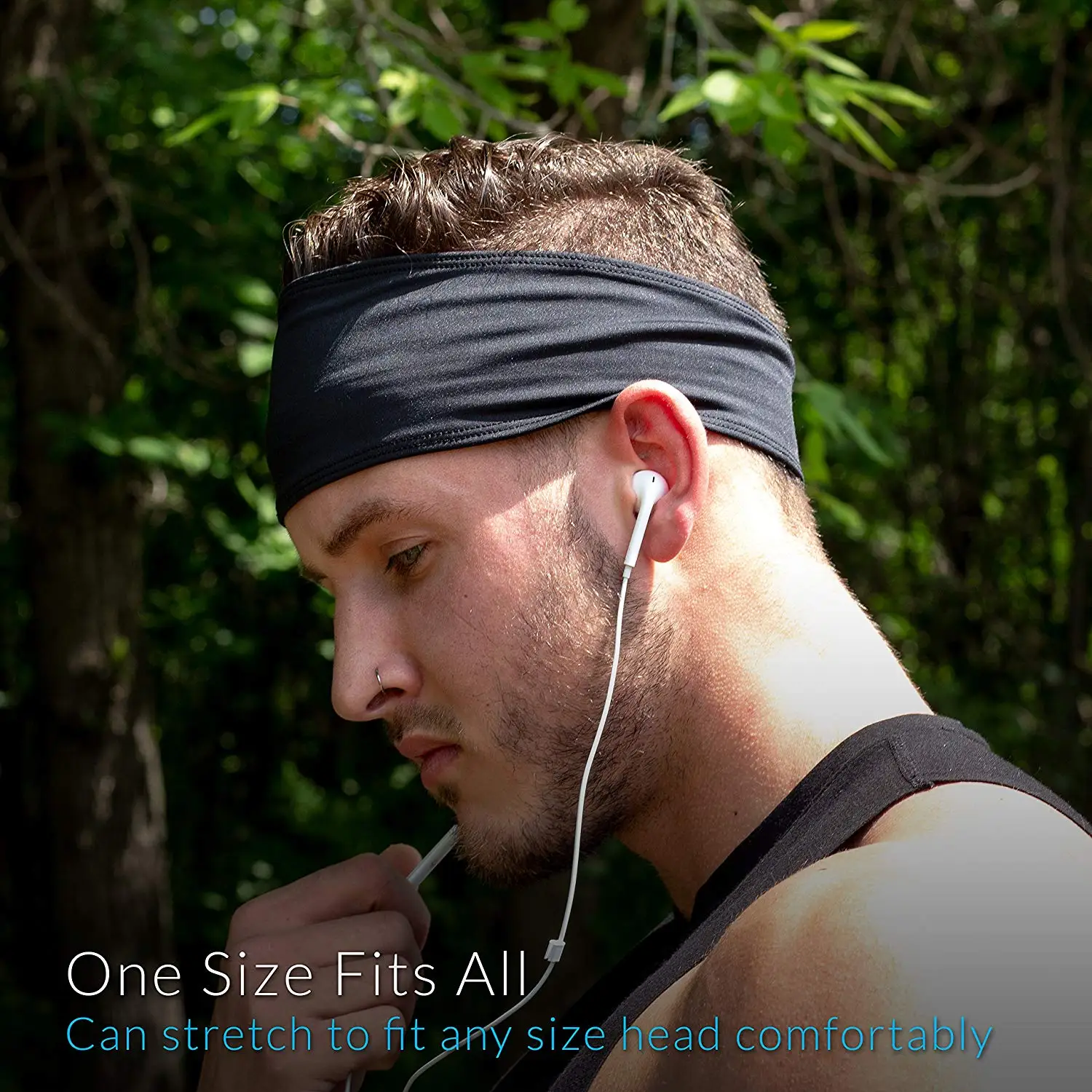 Unisex Cotton Elastic Headband Sweatband Gym Tennis Sports Yoga Running N7 