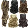 50 cm 7pcs/set Natural Hairpieces Hair Piece Wavy Curly Synthetic Clip In Hair Extentions