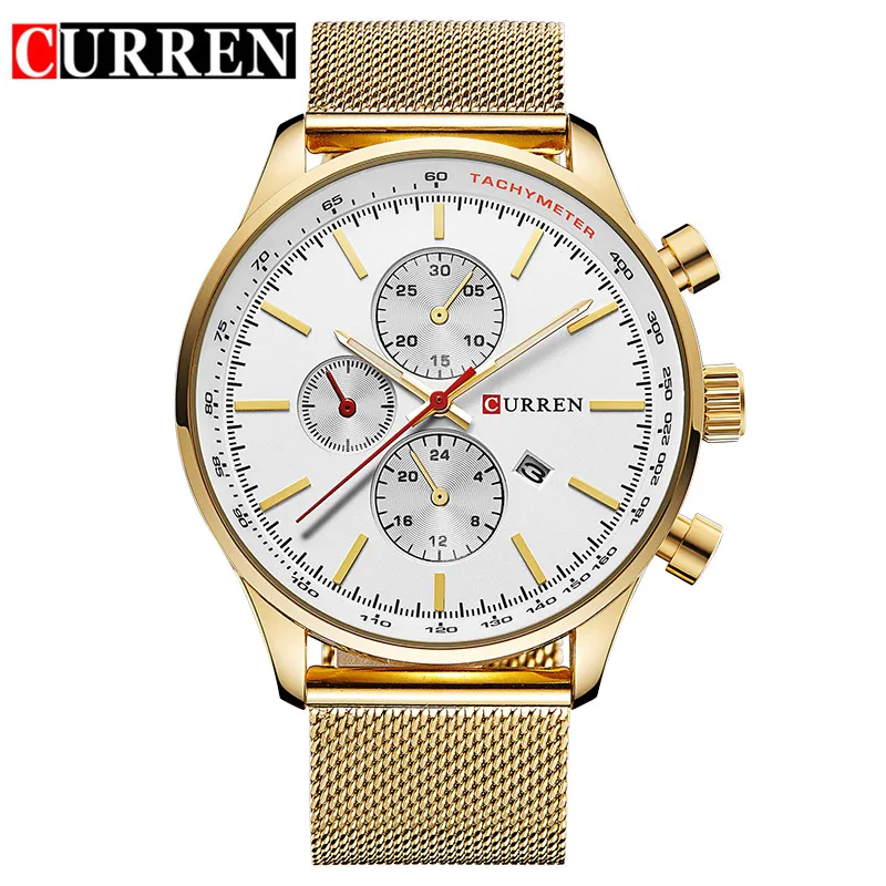 

CURREN Men's Quartz Watches Fashion Casual Full Steel Sports Watches Men Business relojes Quartz watch Relogio Masculino 8227