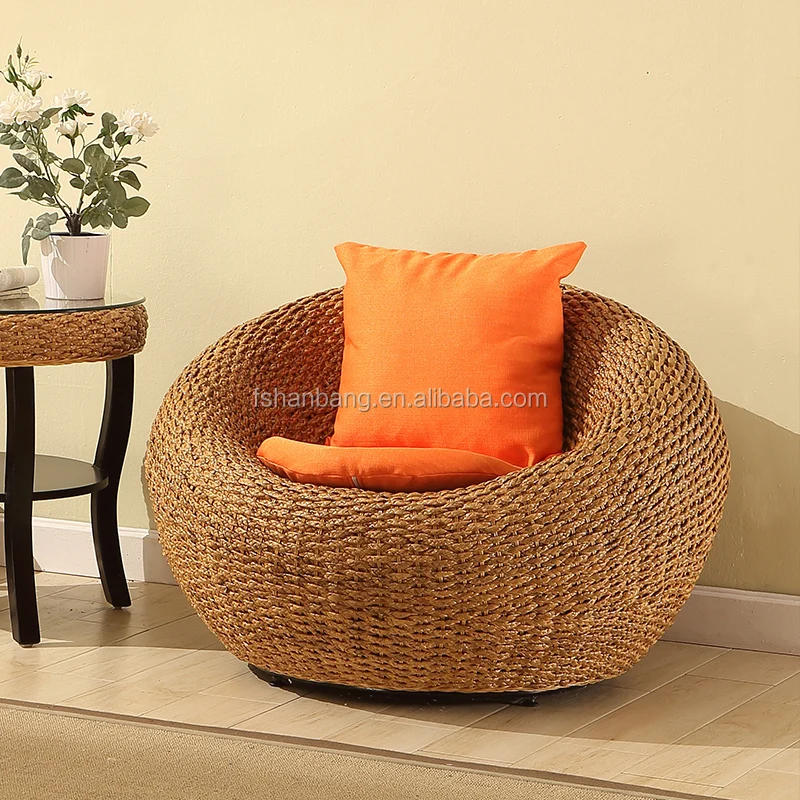 2 Seater Newest Round Coffe Table And Rattan Chair Furniture Set