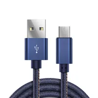 

OEM Fashionable 2.1A Jean Style Fabric Usb Charging Date Cable Bulk For samsung