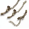 bronze lobster clasps and extension chain elastic cord end clasps and clasp for 2-3mm leather cord