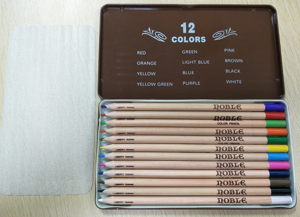 Natural Wood Colored Pencil In Tin Case Metal Box Ng Natural Wood Colored Pencil In Tin Case