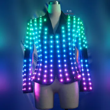 Wireless Dmx512 Led Light Up Video Screen Fasion Disco Jacket Wireless Dmx512 Led Light Up Video Screen Fasion Disco Jacket Costume