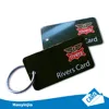 Hole Punched PVC printed key ring card Plastic Key Chain