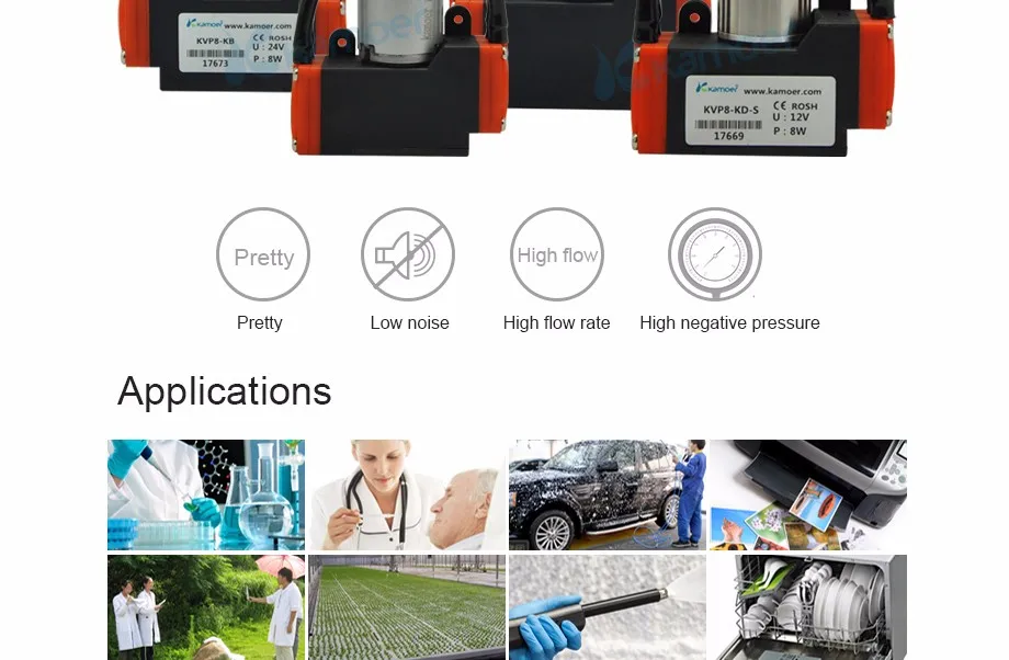 kamoer 12V DC motor mini air vacuum pump  for medical experiment