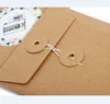 Custom order recycled envelope packaging kraft string tie envelope