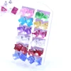 Factory Wholesale Earrings 12pairs Mixed Colors Imitation Coral Cubic Gradually Changing Colors Crystal Ear Studs