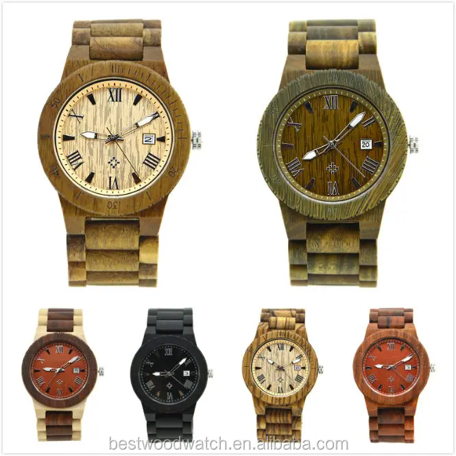 

2019 Luxury Classic Quartz Wooden Watch from China, Japan MOVT Hot Sale Mens Wood Watch, Black;red;brown;green