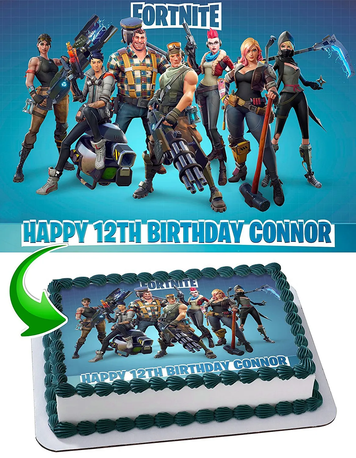 Buy Fortnite Edible Image Cake Topper Personalized Icing Sugar Paper - 