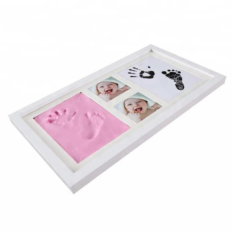 

Newborn Baby Handprint and Footprint Photo Frame Kit with Safe For Baby Clean-Touch Ink Pad