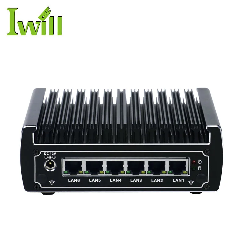 

6 intel Gbe lan mini pc Intel kaby lake celeron 3865U router support pfsense firewall VPN and UTM