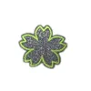 flower shaped glitter patch/emblem/applique for cell phone decoration