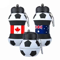 

FDA approved Food grade Soft collapsible Soccer ball shape Kids water bottles