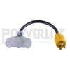 H90193 Generator Adapter 30Amp 3 Prong plug to Tri- Outlet