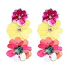Kaimei 2018 top new design fashion jewelry handmade crystal statement sequins paillette flower earrings designs