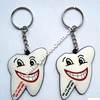 Supplier Good Quality White Teeth Shape 3D PVC Key Rings With Business Logos