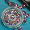 Wholesale hot fix clear ab rhinestones, clear ab iron on crystal hot fix strass for fabrics