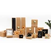 Plain Brown Jewelry Flower Gift Packaging Box With Flower Black Foam Insert