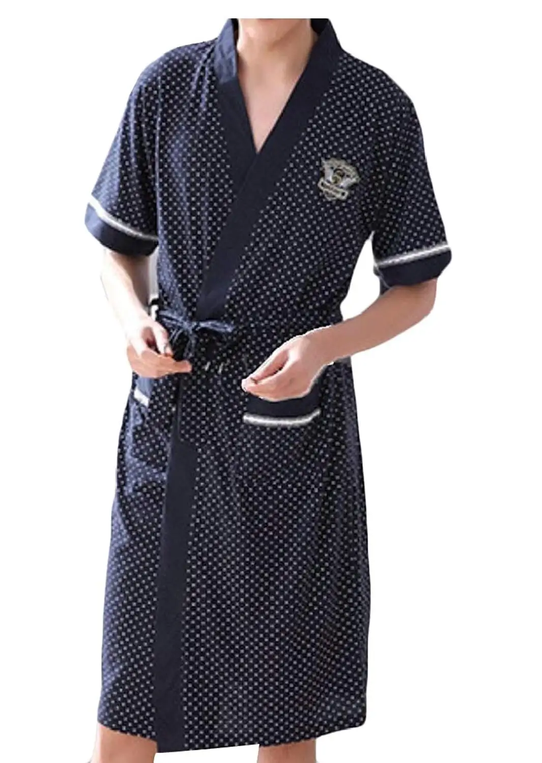 WSPLYSPJY Mens Long Sleeve Satin Kimono Robe Lightweight Pajamas