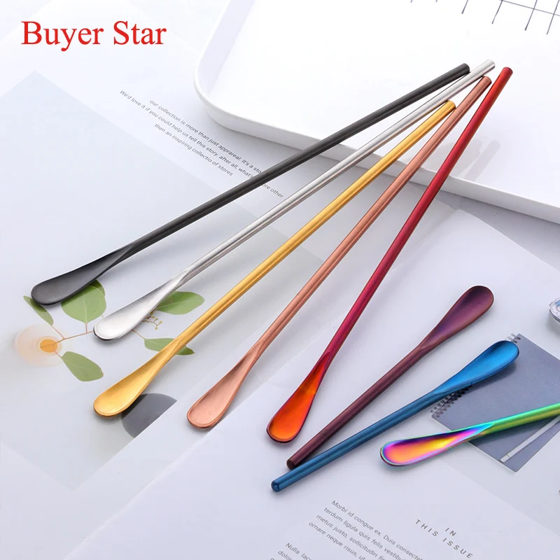

Eco-friendly Stainless Steel 304 Round Handle Tea Coffee Bar Mixing Spoon, Silver,gold,rose gold,black,blue,purple,rainbow