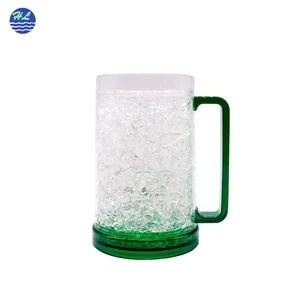 Hot product 16oz cheap plastic Double Wall Gel Frosty Freezer Mugs for beer